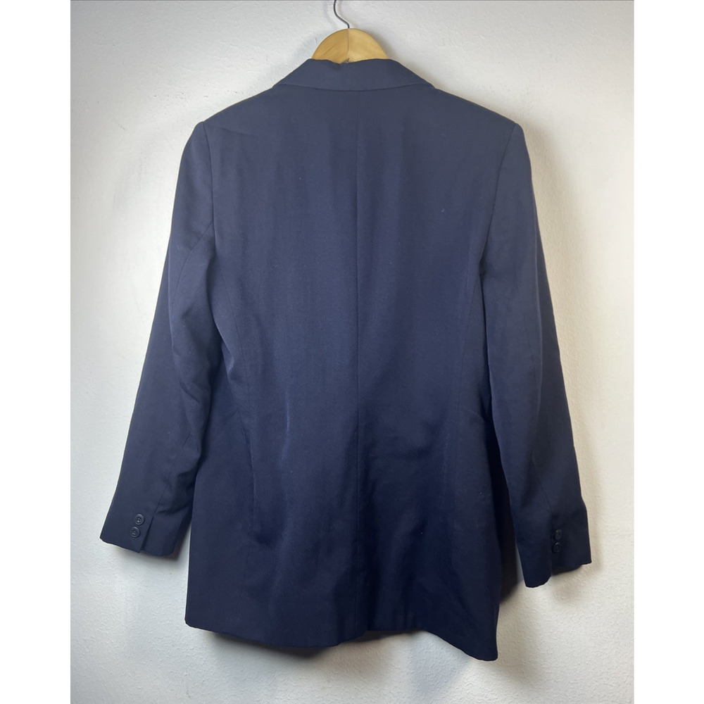 Lands End Womens 100% Wool one Button black Traditional Blazer USA Size 10 - Picture 5 of 10